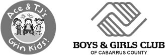 Ace & TJ's Grin Kids Logo &  Boys & Girls Club of Cabarrus County Logo